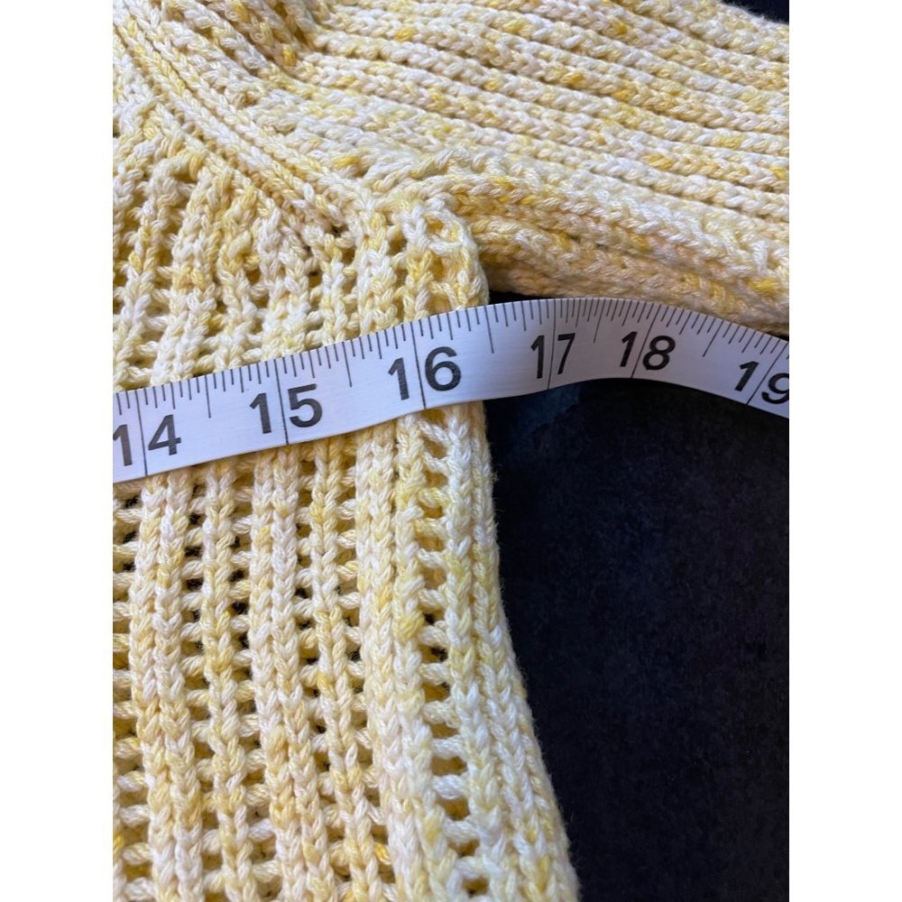 Talbots Yellow Open Knit Cotton Pullover Sweater Sz S - Picture 8 of 10